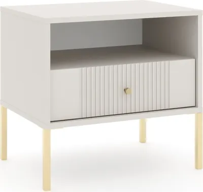 Produktbild von Nachttisch: eine Schublade, ein Regal, kaschmirfarben, goldene Beine