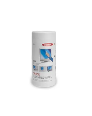 Produktbild von Ednet Office Cleaning Wipes 100 Blatt Für Bildschirme und Plastikoberflächen Antistatisch, -basiert, Weiß