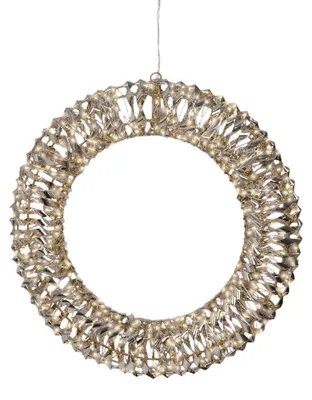 Productafbeelding van Warm wit 600 Micro-LED flash verlichte krans frame goud dia 50 cm Lumineo