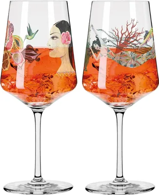 Produktbild von Dekomiro Ritzenhoff 2er Set Sommerrausch Aperizzo Hajek 005+006 mit Glasreinigungstuch