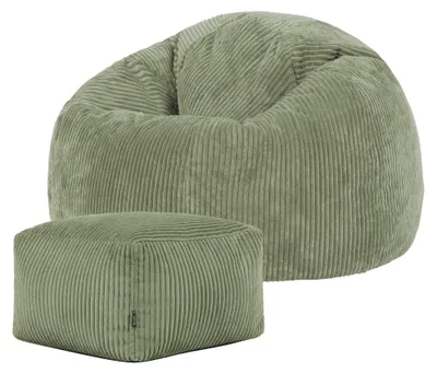 Produktbild von Icon Kingston Sitzsack Cord und Hocker mit Füllung, Grün