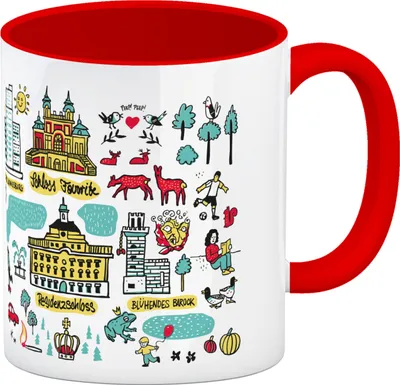 Produktbild von Ludwigsburg Wimmelbild Kaffeebecher in rot - Ludwigsburg