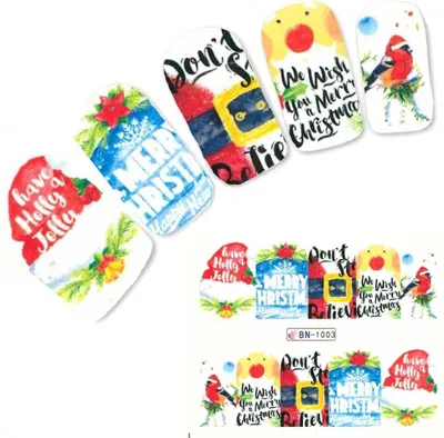 Produktbild von Tattoo Nail Art Nikolaus Weihnachten Weihnachtsbaum Aufkleber Nagel Sticker