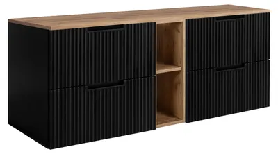 Immagine prodotto di Mobile da bagno, nero / rovere Craft, 180 (2 x 80 + 20) x 58,6 x 46 cm