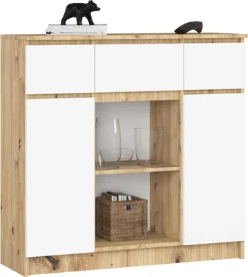 Produktbild von Kommode mit Schubladen und Türen JUNIPER - Artisan Eicheoptik / Weiß