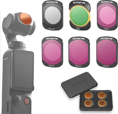 Immagine prodotto di set di 6 filtri per DJI OSMO POCKET 3 - CPL / MCUV / ND8 / ND16 / ND32 / ND64 + custodia