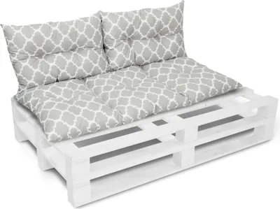 Produktbild von Amilian Palettenkissen SET Gartenkissen mit Rückenkissen Bankauflage Kissen Sitzpolster für Europaletten Sitzkissen: 60x120cm + 2 x40x60cm