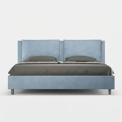 Produktbild von Doppelbett mit Aufbewahrungsrahmen Modernes Design Antea 200x210 - Hellblau