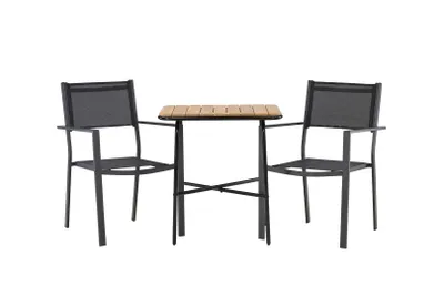 Image de Holmbeck set de jardin table, 2 chaises naturel,noir.