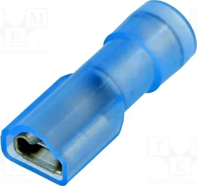Zdjęcie produktu dla 5 sztuk złączek: płaskie, 0,8 mm, do przewodów o przekroju 1,5÷2,5 mm², 4,8 mm, żeńskie, izolowane, BM 80292, izolowane złącze