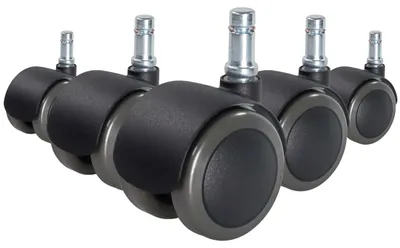 Produktbild von hjh OFFICE Stuhlrollen 5x ROLO FIX 10mm/50mm Ersatz Rollen Bürostuhl für Parkett, Laminat, Fliesen oder Steinboden