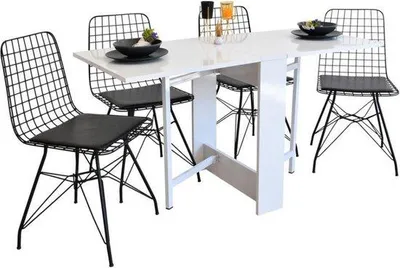 Zdjęcie produktu dla Rozkładany stolik SNS Home, 134 x 60 x 72 cm, biały