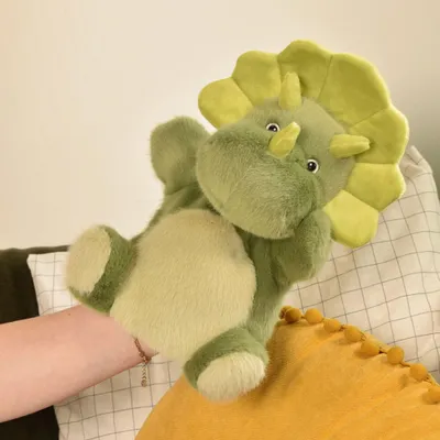 Image de Doudou Ours en peluche, modèle "Histoire d'Ours", dinosaure vert, 24 cm