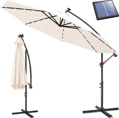 Produktbild von Faziango Sonnenschirm 3m Creme mit LED – Gartenschirm für Terrasse & stimmungsvolle Sommerabende