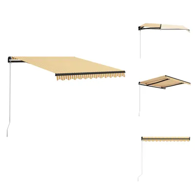 Obrázok produktu pre vidaXL Ručne ovládaná výsuvná markíza 300 x 250 cm žlto-biela - Markízy