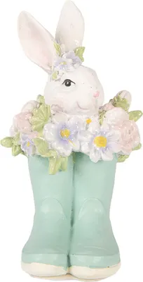 Obrázek produktu pro Clayre & Eef dekorativní figurka králíka 9x9x15 cm bílý plast