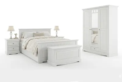 Produktbild von Schlafzimmer-Set Belluno Elegante 7-teilig Massivholz Ausführung wählbar