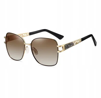 Image de Lunettes de soleil polarisées marron pour femme, forme coquille, matière métallique, filtre UV400 cat.3 + polarisation