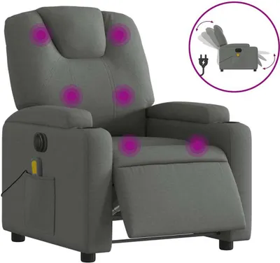 Produktbild von vidaXL Massagesessel Elektrisch Dunkelgrau Stoff
