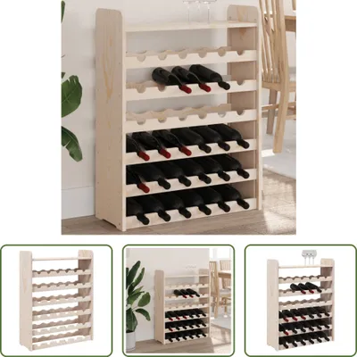 Obrázok produktu pre The Living Store Stojan na víno s hornou policou 67,5x25x87 cm z masívneho borovicového dreva