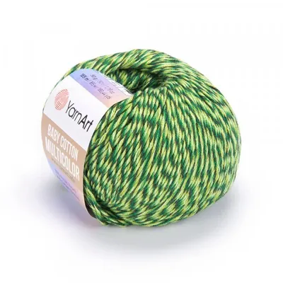 Produktbild von Yarn Art Baby Baumwolle Multicolor 5207 Green Strickgarn