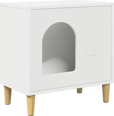 Obrázek produktu pro Kočičí dům Bílá 51 x 30 x 52 cm kompozitní dřevo