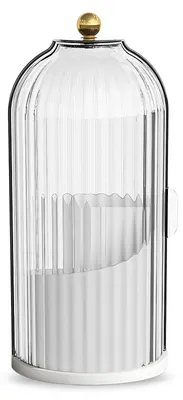 Produktbild von Organizer, 360° drehbarer Kosmetikorganizer, Make-up-Pinselhalter mit Deckel, transparent, staubdicht, Make-up-Pinselhalter mit Deckel für Schminktisch, Badezimmer, Schlafzimmer