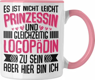 Produktbild von Trendation - Logopädin Spruch Tasse Geschenk Logopädie (Rosa)