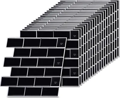 Produktbild von Relaxdays Klebefliesen, 20 Stück, Bad & Küche, Fliesenaufkleber 30x30, selbstklebend, 3d Fliesen zuschneidbar, schwarz