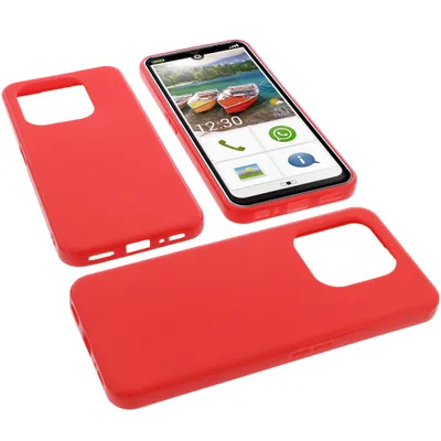 Produktbild von foto-kontor Hülle kompatibel mit Emporia Smart 6 Schutzhülle rot Tasche Gummi TPU Handy Schutz Handytasche Handyhülle Smartphone Case Kantenschutz Eckenschutz