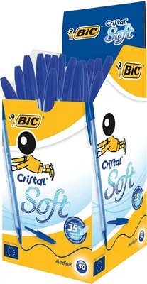 Produktbild von BIC Cristal Kugelschreiber Soft (0,35 mm), Box mit 50 Stck, Blau