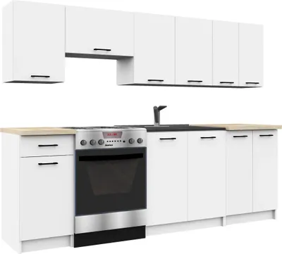 Produktbild von Küchenzeile 240 cm, Vermina - weiß