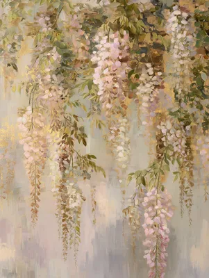 Imagen del producto de STYLER, cuadro sobre lienzo, 60x80 cm, motivo floral de glicinias, decoración floral para pared, ideal para salón, dormitorio u oficina