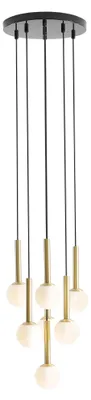 Zdjęcie produktu dla Żyrandol Riu czarno-biały-złoty 7xG9x5W metal wym:300x30x30cm IP20 Aldex