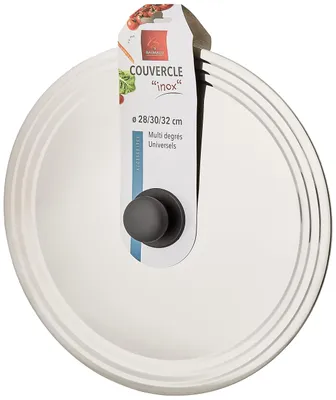 Universal-Deckel Edelstahl 28/30/32 cm grau