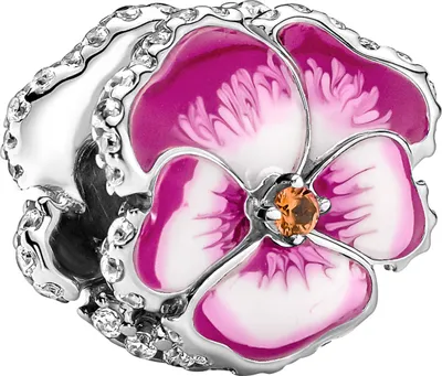 Produktbild von Pandora Charm 790777C01 Pink Pansy Flower Sterling Silber 925 Moments Collection