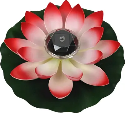Produktbild von Solar-Lotus-Laterne für den Außenbereich, schwimmende Poollichter, RGB-LED-Solarlichter, Lotusblume, wasserdichte schwimmende Lampe für Teich/Garten/Pool/Brunnen/Aquarium (rot)