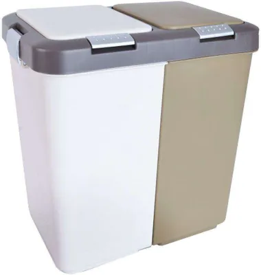 Produktbild von ORION Mülleimer Abfalleimer Mülltrennsysteme Müllbehälter mit Deckel set 2x20 L