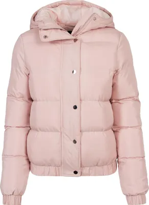 Produktbild von Urban Classics Ladies - Hooded Puffer Winterjacke hell rosa