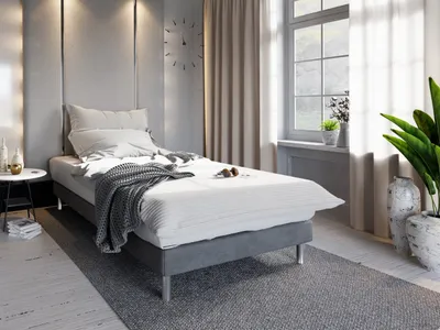 Obrázok produktu pre Posteľ pre tínedžerov s kovovými nohami 80x200 HENRYK - sivá