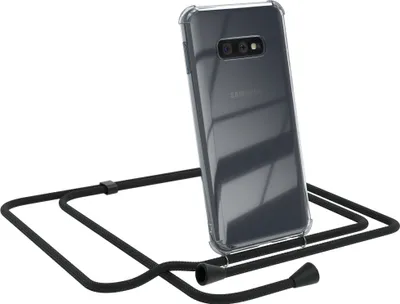Produktbild von EAZY CASE Handykette kompatibel mit Samsung Galaxy S10e, Handyhülle mit Umhängeband, Handykordel, Schutzhülle Clear, Band in Schwarz