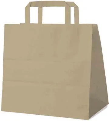 Produktbild von 250 Papiertragetaschen braun 26 + 17 x 25 cm – Einkaufstaschen mit Innenhenkel