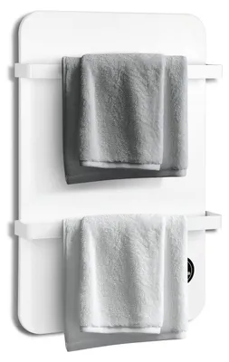 Produktbild von Ikodm Infrarotheizung 600W mit WLAN, Thermostat, Fernbedienung, zwei Handtuchhaltern und Touchdisplay, Weiß