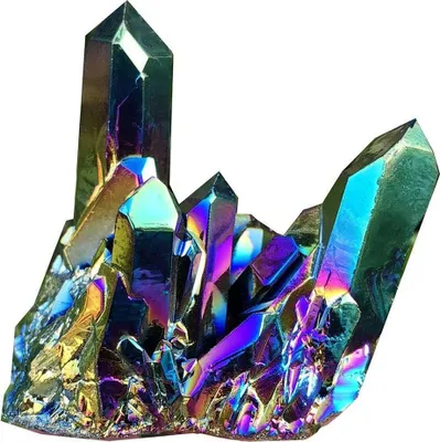 Produktbild von Natürlicher, farbenfroher Regenbogenkristall, natürlicher Bergkristall-Cluster, Geode, Steinprobe, Heimdekoration