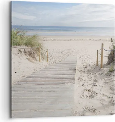 Produktbild von Bild auf Leinwand - Leinwandbild - Einteilig - Strand Düne Eintritt - 60x60cm - Wand Bild - Wanddeko - Wandbilder - Leinwanddruck - Bilder - Wanddekoration - Leinwand bilder - Wandbild - AC60x60-4188