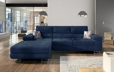 Obrázok produktu pre Sedacia súprava s úložným priestorom NOELANI - tmavo modrá, ľavý roh
