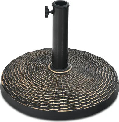 Produktbild von COSTWAY 12 kg runder Sonnenschirmständer aus Harz, robuster Outdoor-Schirmfuß mit verstellbarem Knopf