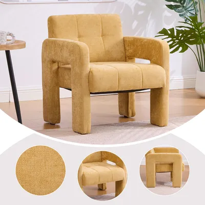 Produktbild von Moderner minimalistischer Einzelsessel aus Polster, nordischer Stil, bequem gepolstert – für Wohnzimmer, Schlafzimmer & Büro