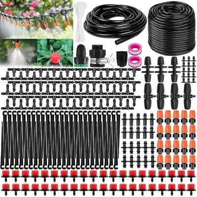 Produktbild von Tropfbewässerung Gartenbewässerung Bewässerungsset - 50 m + 8 m - Automatisch - Einstellbar - Für Garten und Terrasse