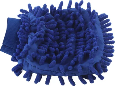 Produktbild von Autowaschhandschuh, Chenille-Fleece-Reinigungstuch, weich, doppelseitig, universell, kratzfest, Blau